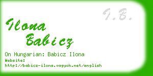 ilona babicz business card